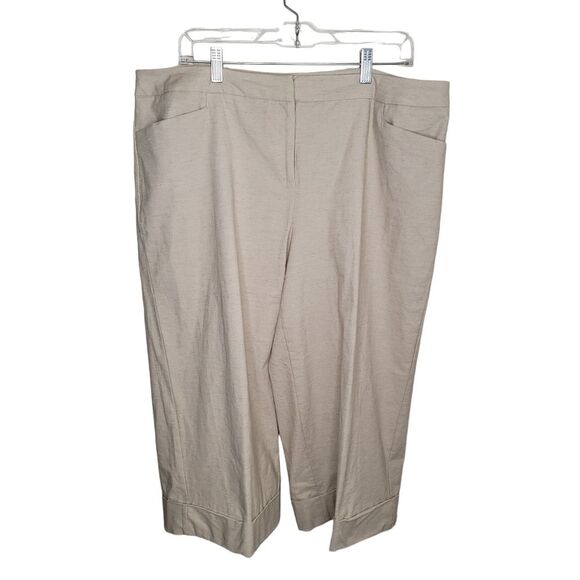 Lane Bryant linen blend cuffed cropped pants size 18 - Picture 1 of 5